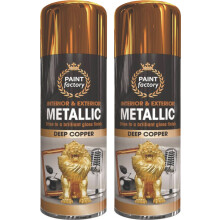 2 x 400ml METALLIC Deep Copper Spray Paint Aerosol Gloss Wood Metal