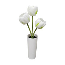 (White) Mother's Day gift - Tulip Shaped Table Lamp Night Light-4 Colors Generous Sturdy Creative Durable