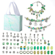 (green) Color beads handmade bracelet girls bracelet jewelry set gift pink creative DIY Jewelry production kit