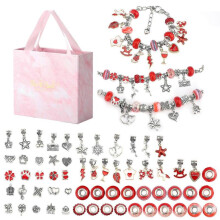 (red) Color beads handmade bracelet girls bracelet jewelry set gift pink creative DIY Jewelry production kit