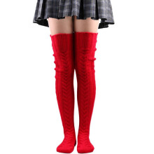 (105cm, Red) Fashion Warm Winter Knitted Socks Women Over Knee Long Thigh High Boot Soft Stockings,new