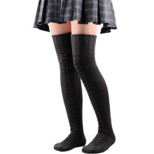 (105cm, Black) Fashion Warm Winter Knitted Socks Women Over Knee Long Thigh High Boot Soft Stockings,new