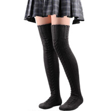 (85cm, Black) Fashion Warm Winter Knitted Socks Women Over Knee Long Thigh High Boot Soft Stockings,new