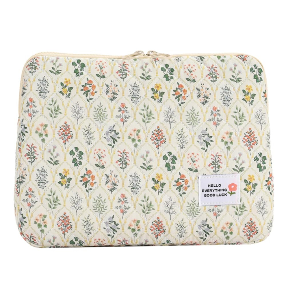 Laptop Sleeve Puffy Quilted Padded Coquette Floral For 13 Inch 14 Inch 15 Inch 11-15 Inch Laptops 798135963863