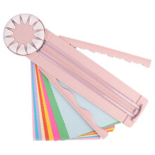 (Pink) 12 in 1 Edge Cutter for Paper Crafts, Multifunctional Paper Card Cutter Trimmer