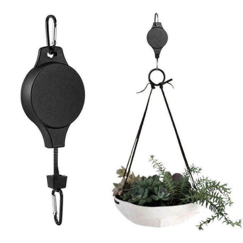 3 PCS Retractable Pulley Hook Hanging Pull Down Hanger Garden Flower Plant 1