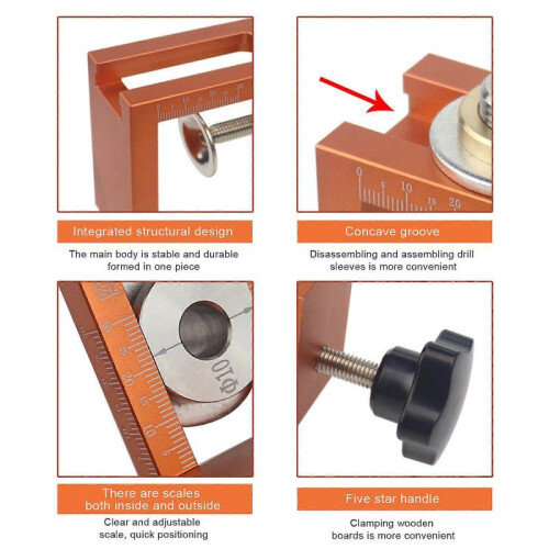 (8-10-12mm, Tri-point Drill) Adjustable Pocket Hole Jig Kit for Woodworking Projects,Easy to Use Tool Set 2