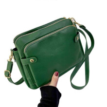 (Black) Three-Layer Shoulder Bag Vegan Leather Multiple Compartments Handbag Purses Satchel Hobo Clutch For Women