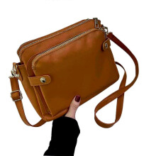 (Green) Three-Layer Shoulder Bag Vegan Leather Multiple Compartments Handbag Purses Satchel Hobo Clutch For Women