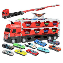 Mega Hauler Truck Ejection Race Track 24 Cars Kid Deform Catapult Shoot Fold Toy