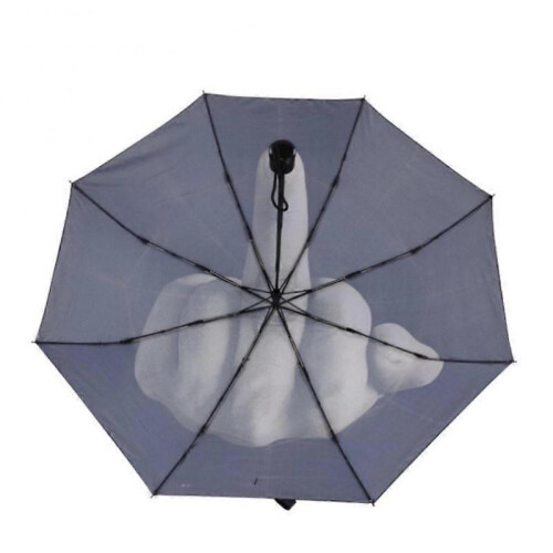 2024 Umbrella Vertical Middle Finger Funny Design and Rain Umbrella Three Folding 2