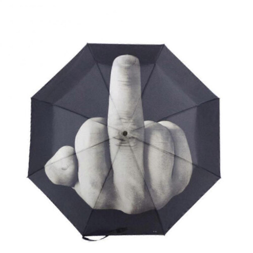 2024 Umbrella Vertical Middle Finger Funny Design and Rain Umbrella Three Folding 1