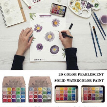 20 Colors Watercolor Painting Pigments Set Pearlescent Glitter Watercolor Paints