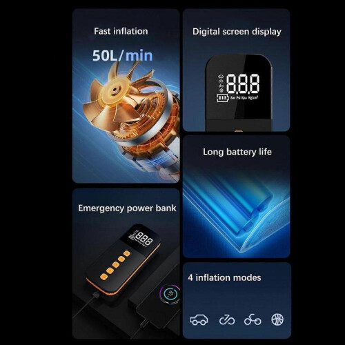 Intelligent Car Inflatable Pump Digital Display Electric Wireless 1