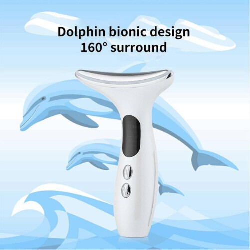 (White) Neck Face Lifting Massager Beauty Machine 3 LED Photon Therapy Massage Device 2
