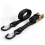 (Black) Auto Retractable Ratchet Straps With S Hook Tiedowns 1