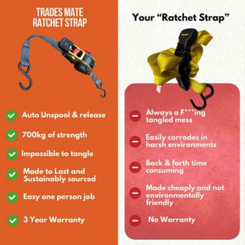 (Red) Auto Retractable Ratchet Straps With S Hook Tiedowns 1
