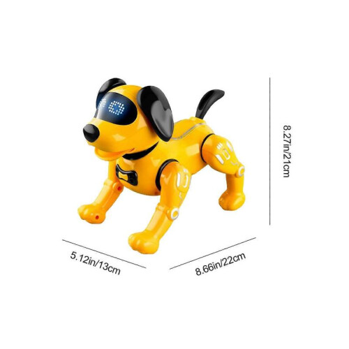 (Yellow) RC Robot Dog Toy for Kids with Voice, Walking/Dancing/Interactive Robots 2