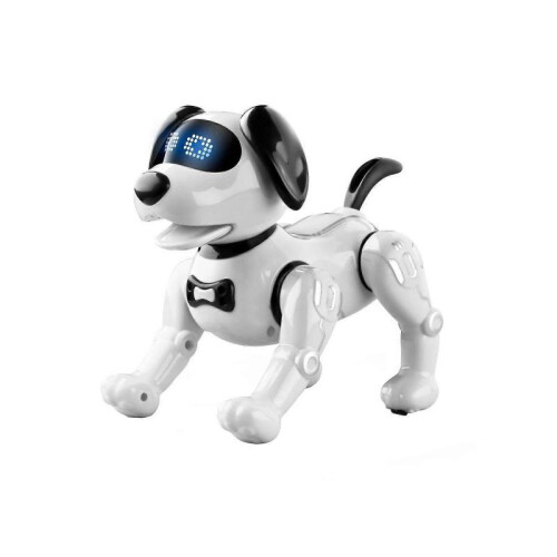 (White) RC Robot Dog Toy for Kids with Voice, Walking/Dancing/Interactive Robots
