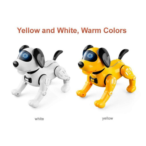 (White) RC Robot Dog Toy for Kids with Voice, Walking/Dancing/Interactive Robots 1