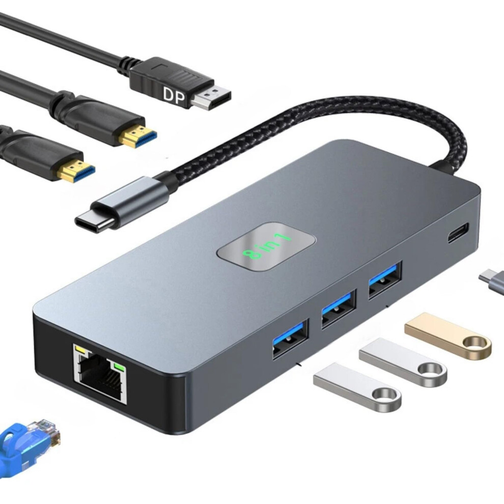 Docking Station For Laptops And Tablets With Multiple Ports And Connectivity Options 798135966697