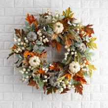 Autumn Wreath for Front Door Thanksgiving Decoration 18 Inch Ref:iPt