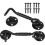 2pcs Cabin Hook, Window Bracket,door Latch Hook,stainless Steel Shed Latch,4 Inch(black) 1