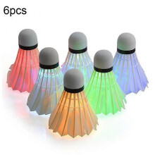 6pcs LED 7 Colors Novelty Glowing Badminton Balls for Yard Outdoor Sports Games