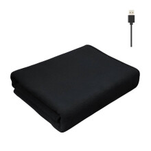(Black) 45 Degrees USB Fever Buckle Warm Winter Throw Rug Household Products Shawls Blankets