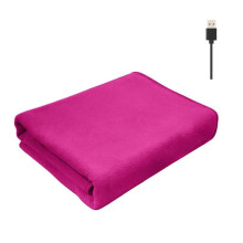 (Rose red) 45 Degrees USB Fever Buckle Warm Winter Throw Rug Household Products Shawls Blankets