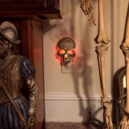 Human Skull Light - Halloween Handcrafted Skull Night Light, Gothic Candles Lamp Decor 2