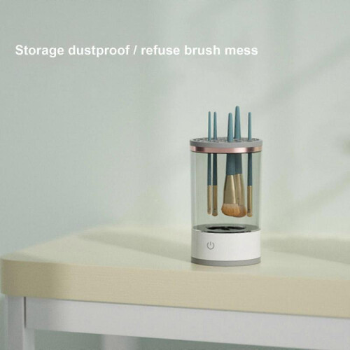 Makeup Brush Cleaner Machine with Makeup Brush Cleaner Mat for All Size Makeup Brush 2