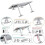 Adjustable Bracket Feet Spacers Hex Socket Screws Set White Aluminium Stainless Steel Solar Panel Support Package 2