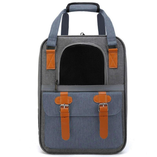 (Blue) Dog Cat Backpack Carrier, Expandable Pet Carrier Backpack for Travel Hiking