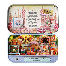 (Candy Adventure) Furniture Miniature Box Drama 16 X 15 Cm Collectibles Multicolor Art Crafts DIY Children's Toy House Set,100% New