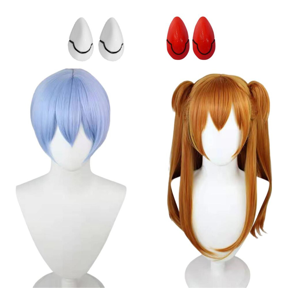 Topsrjyl (One Size, 003) Asuka Langley Soryu Cosplay Costume Wig Hair Clips Rei Ayanami Cosplay Girl Women Halloween Loli Clothing Accessory