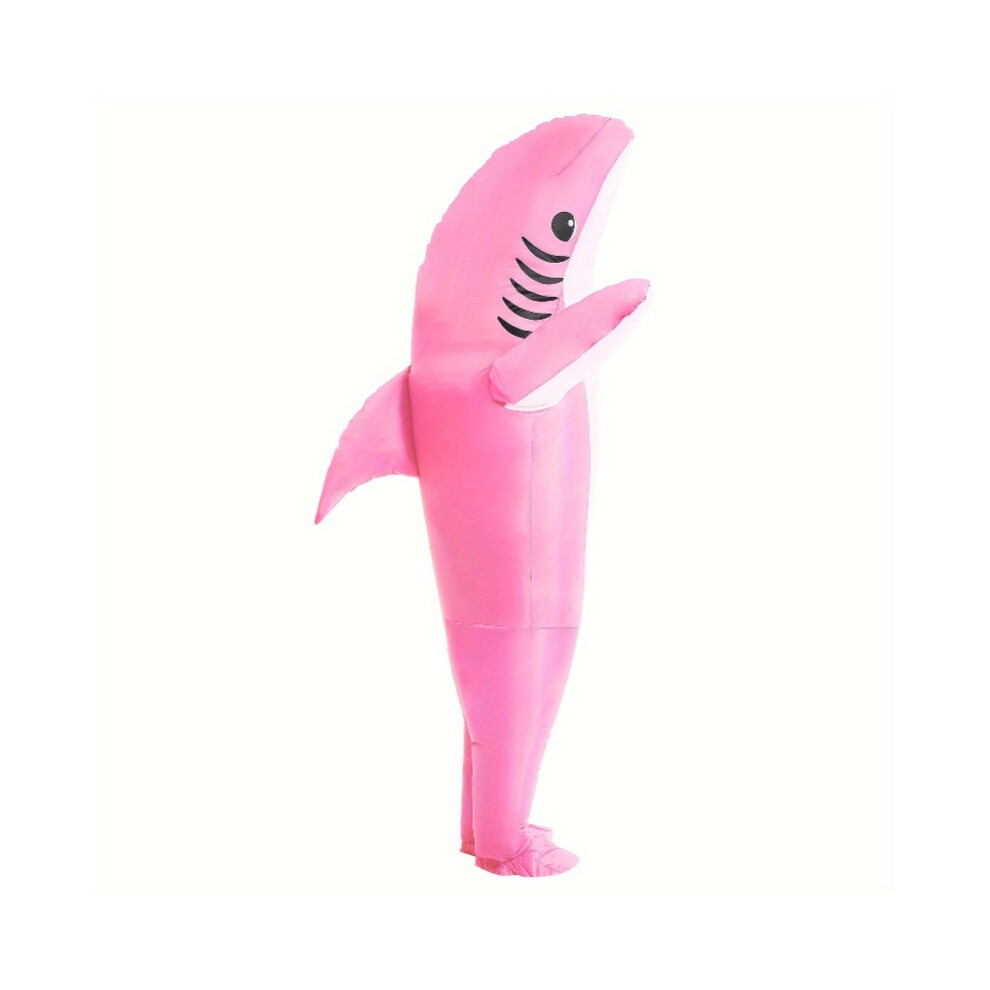 Topsrjyl (, 100-145) 2 Sizes, Cute Unique Standing Shark Design Inflatable Suit, Halloween Christmas Play Inflatable Costume Props Pink
