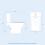 NES Home Nes Home Bathroom Basin Flat Pack Vanity Unit, Toilet and Bath Suite White 8