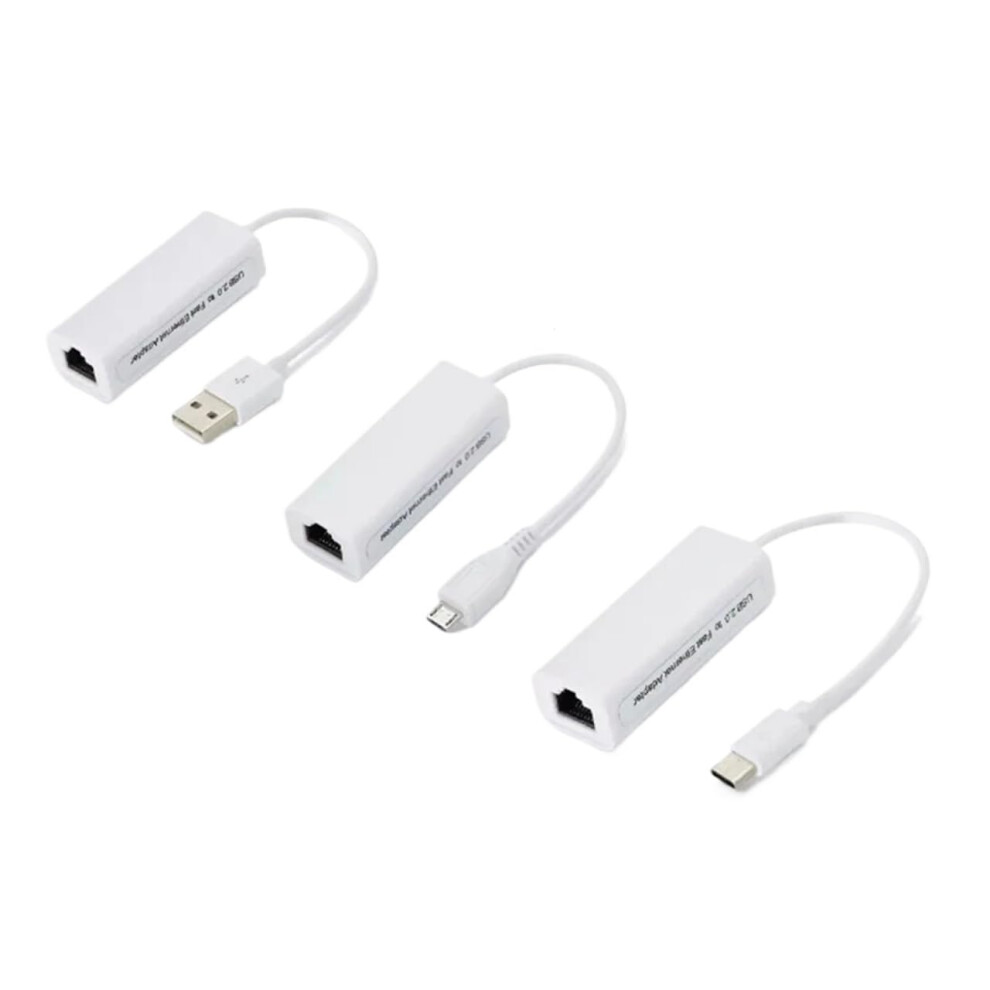Usb 2.0 Micr T Lan Adpter Ethernet Rj45 10/100Mbps Internet Cbe Fr Andrid C Tbet X Typec Ug 798135970403