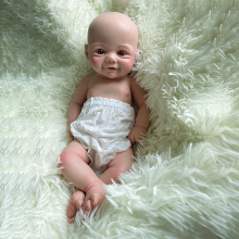 Soft 18 Pouces Reborn Doll Full Full Corps Platine Silicone Soft Girl Handmade Baby Real Life Lifelke Poll Pour Noël Gift Birthday
