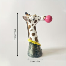 (Giraffe) 1pc Unique Giraffe & Zebra Animal Decor Vase - Whimsical Resin Flower Holder with Pink Gum Ball