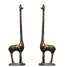 (Golden Golden, CJLBJ-1) 2pcs Elegant Giraffe Tissue Holder Set - Resin Animal Sculpture, Abstract Design, Ideal for Kitchen & Bathroom Decor, Golden & Black Options