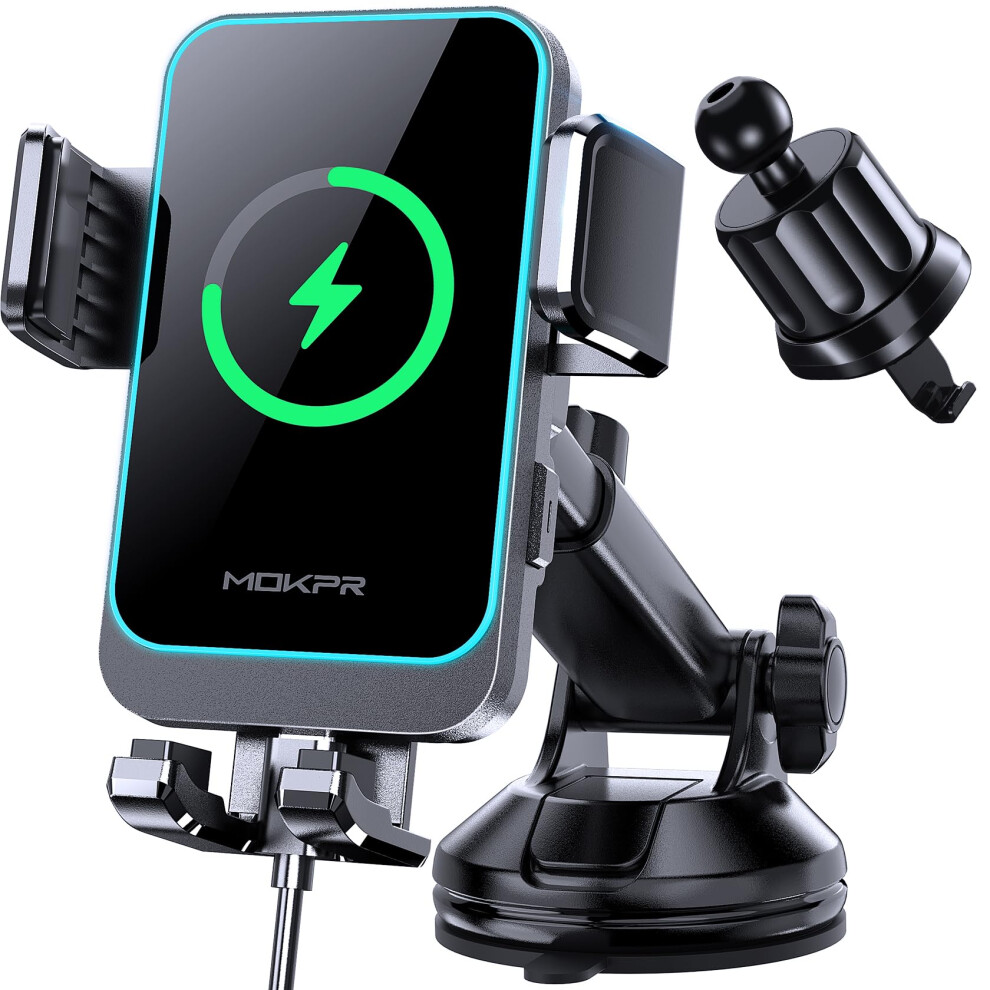 Wireless Fast Charging Auto Clamping Car Charger For Dashboard And Windshield Air Vent 798135975354