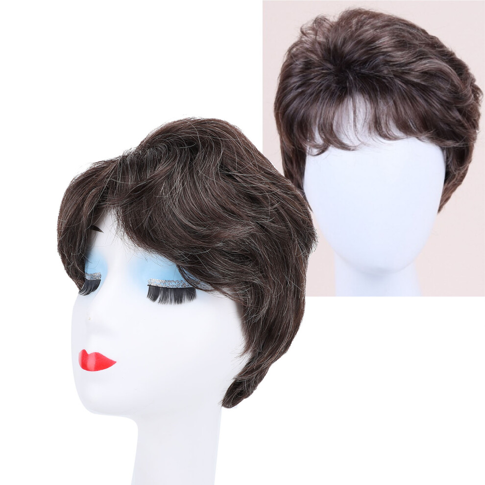 Men Short Wig Synthetic Hair Breathable Inner Lining