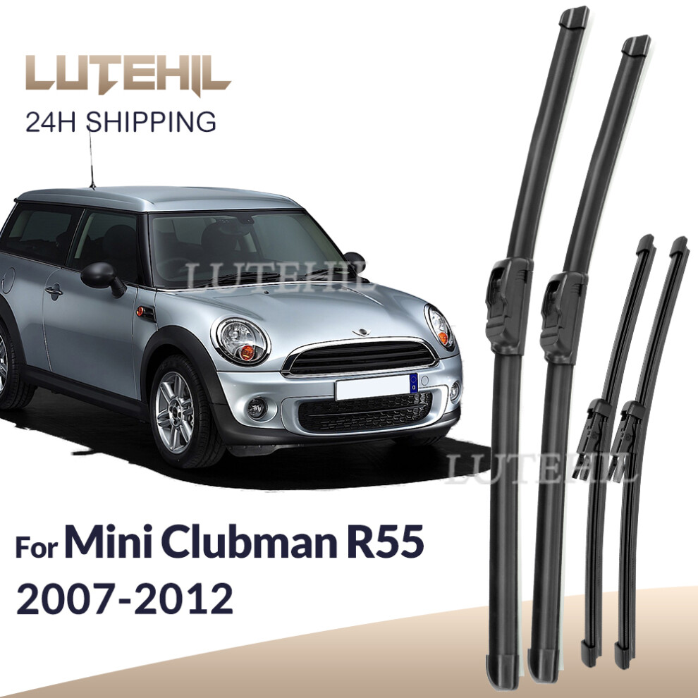 For Mini Clubman R55 2007-2012 2008 2009 2010 Wiper Front&Rear Wiper Blades Windshield Windscreen Window Brushes 18" 18" 12" 12" 6935158878635