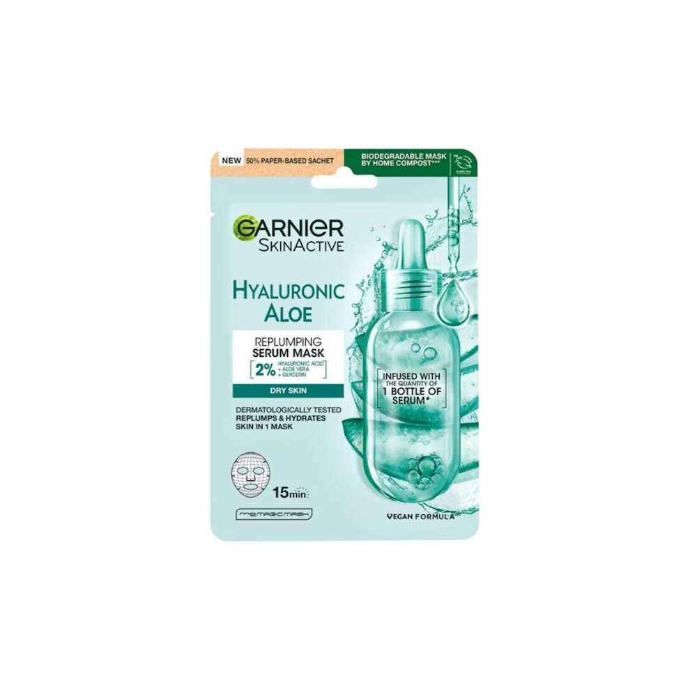 Garnier 3 X Skin Active Hyaluronic Aloe Replumping Serum Mask