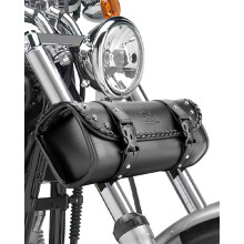 Leather Universal Motorcycle Tool Bag for Front Fork Handlebar Sissybar Storage Pouch
