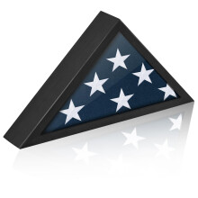 Black Wood Flag Case for Funeral Flag Display Wall Mounted 5' x 9.5'