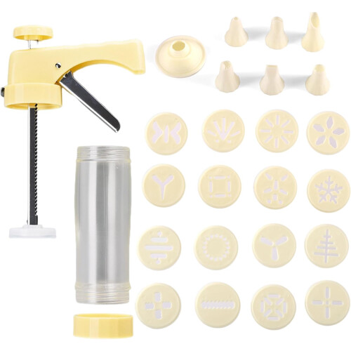 Cookie Press Gun Kit for Baking and Decorating in Yellow 1