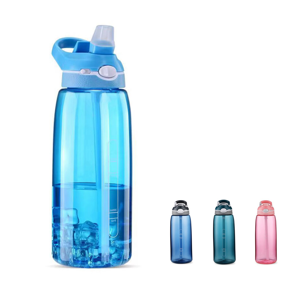 Blue 32Oz Water Bottles Light Clear Bpa Free Leakproof For Sports School 32Oz